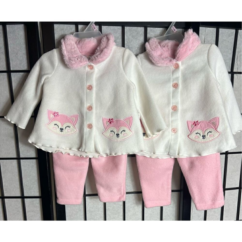 Swiggles Pink/white Button Up Two Piece Outfit